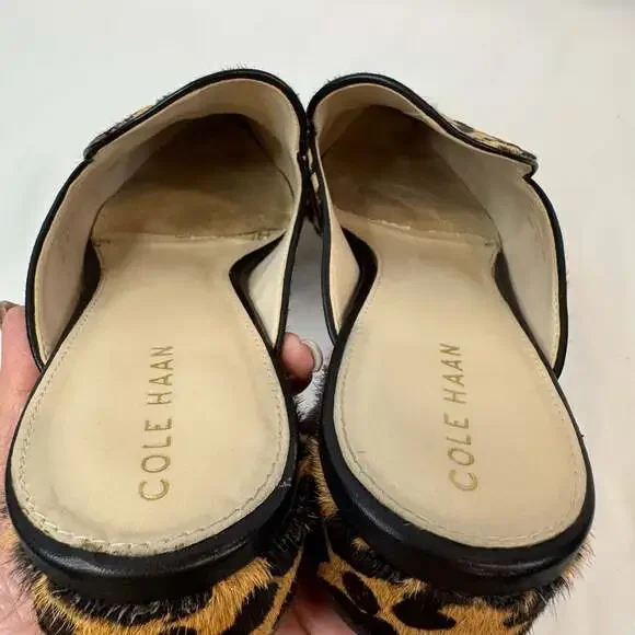 Cole Haan Piper Leopard Calf Hair Loafer Mules Size 11B - Picture 10 of 11